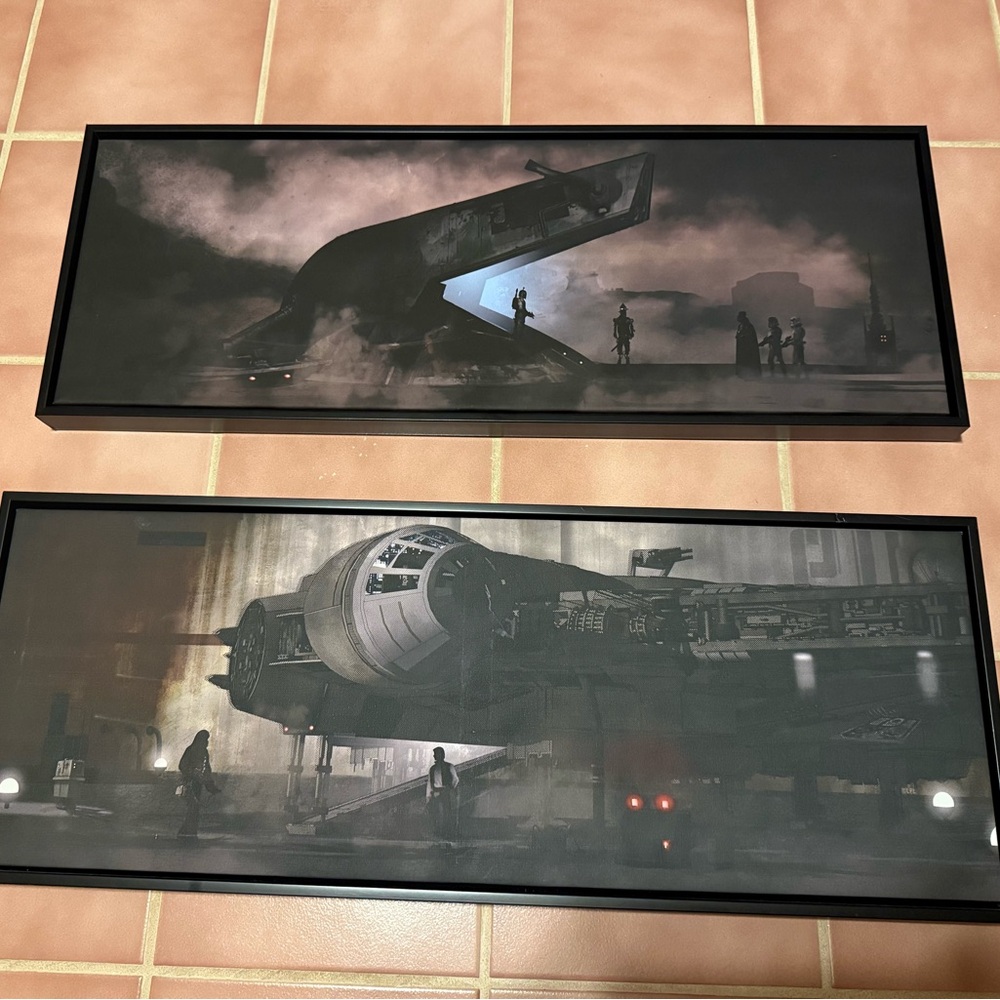 Star Wars boba fett slave 1 art wall canvass 25.5x9.5